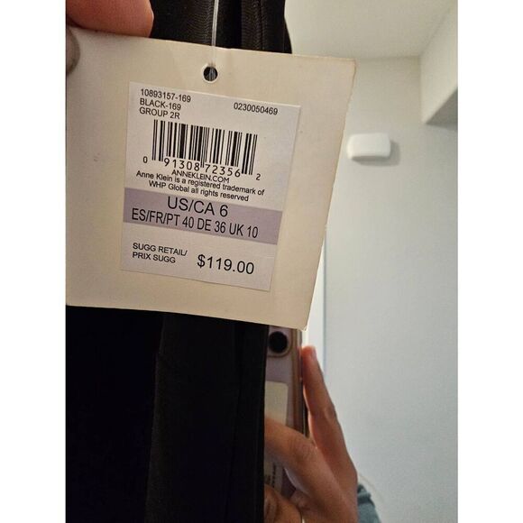 Anne Klein sleek button front black maxi dress - Picture 4 of 5